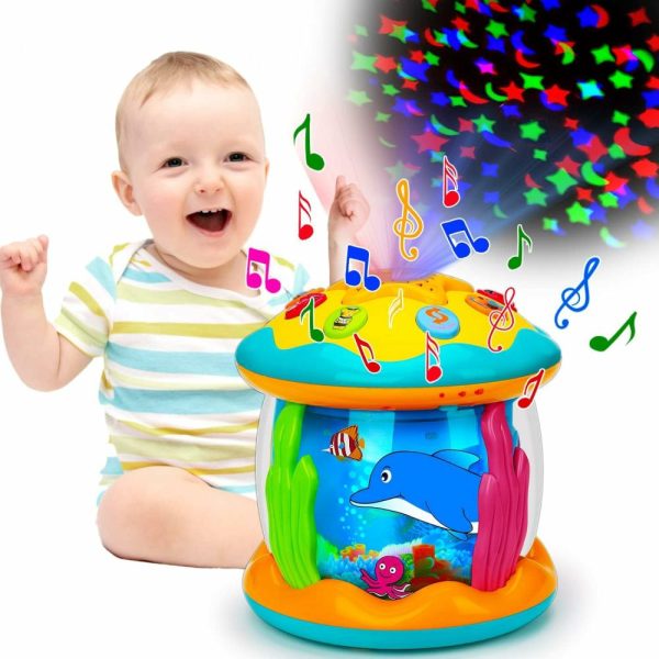 Brinquedos Musicais |   Brinquedos para Bebês de 6 a 12 Meses – Projetor Musical 4 em 1 com Luzes Rotativas para Aprendizado e Tempo de Barriga – Brinquedos para Bebês de 0 a 3, 3 a 6, 9 e 12 a 18 Meses – Presentes de Aniversário e Páscoa para Meninos e Meninas de 1, 2 e 3 Anos. Brinquedos Musicais Brinquedos Musicais