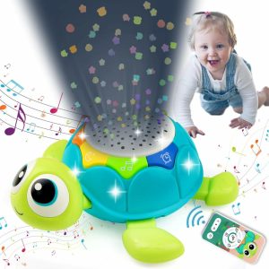 Brinquedos Musicais |   Brinquedos para Bebês de 6 a 12 Meses – Projetor Musical 5 em 1 Tartaruga, Brinquedos para Engatinhar, Brinquedos para Barriguinha, Brinquedos Infantis de 0 a 3, 3 a 6, 7, 8, 9, 12 a 18 Meses, Brinquedos para Meninos e Meninas de 1 Ano, Presente de Aniversário. Brinquedos Musicais Brinquedos Musicais