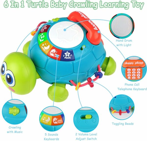 Brinquedos Musicais |   Brinquedos para Bebês de 6 a 12 Meses – Tartaruga Musical para Engatinhar – Brinquedos para Bebês de 12 a 18 Meses – Brinquedos para Hora da Barriga com Luz e Som – Brinquedos Infantis de 0 a 3, 3 a 6, e 6 a 18 Meses – Brinquedos para Recém-Nascidos – Brinquedos de Aniversário para Meninos e Meninas de 1 e 2 Anos Brinquedos Musicais Brinquedos Musicais