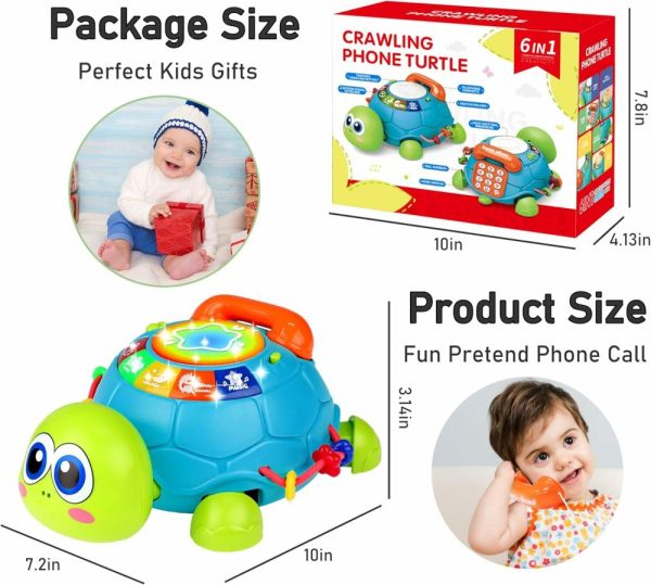 Brinquedos Musicais |   Brinquedos para Bebês de 6 a 12 Meses – Tartaruga Musical para Engatinhar – Brinquedos para Bebês de 12 a 18 Meses – Brinquedos para Hora da Barriga com Luz e Som – Brinquedos Infantis de 0 a 3, 3 a 6, e 6 a 18 Meses – Brinquedos para Recém-Nascidos – Brinquedos de Aniversário para Meninos e Meninas de 1 e 2 Anos Brinquedos Musicais Brinquedos Musicais