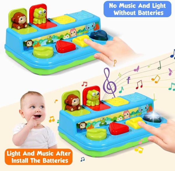 Brinquedos Musicais |   Brinquedos para Bebês de 6 a 18 Meses – Brinquedos Musicais com Luz e Pop-Up para Crianças de 1 a 3 Anos – Presentes para Meninos e Meninas – Brinquedos Infantis de Aprendizado Precoce sobre Causa e Efeito Brinquedos Musicais Azul