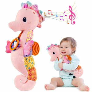 Brinquedos Musicais |   Brinquedos para Bebês Meninas 0-6 Meses, Animais de Pelúcia Musicais para Bebês com Cores Vibrantes, Papel Sonoro Crocante, Multitexturas e Chocalhos, Brinquedos para Bebês Recém-Nascidos de 0 a 3, 6, 9 e 12 Meses Meninos/Meninas (Rosa) Brinquedos Musicais Brinquedos Musicais