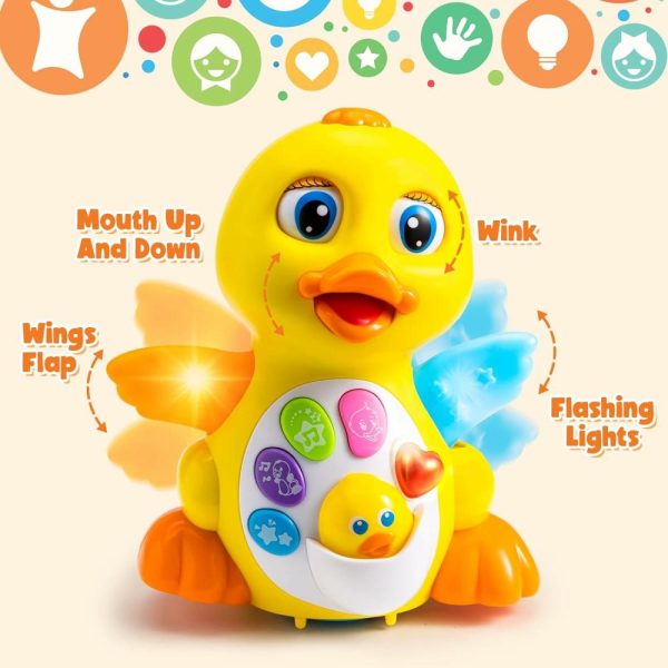 Brinquedos Musicais |   Brinquedos para Bebês Pato – Brinquedos Musicais Infantis 18+ Meses – Brinquedos para Tempo de Barriga com Música e Luzes – Brinquedos de Aprendizado Iluminados – Brinquedo para Bebê que Dança e Engatinha – Presentes para Cesta de Páscoa para Bebês Brinquedos Musicais Brinquedos Musicais