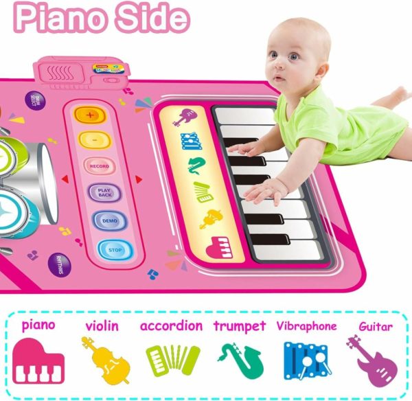 Brinquedos Musicais |   Brinquedos para Menina de 1 Ano, Tapete de Piano 2 em 1 Brinquedos Montessori para Menina de 1 a 2 Anos, Brinquedo Musical Educativo para Aniversário de 1 Ano para Meninas de 1 a 3 Anos, Presentes de Natal para Meninas Pequenas. Brinquedos Musicais Brinquedos Musicais