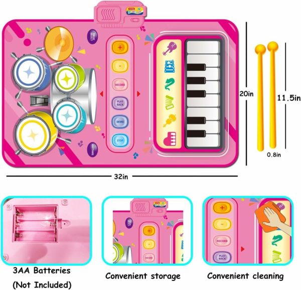 Brinquedos Musicais |   Brinquedos para Menina de 1 Ano, Tapete de Piano 2 em 1 Brinquedos Montessori para Menina de 1 a 2 Anos, Brinquedo Musical Educativo para Aniversário de 1 Ano para Meninas de 1 a 3 Anos, Presentes de Natal para Meninas Pequenas. Brinquedos Musicais Brinquedos Musicais