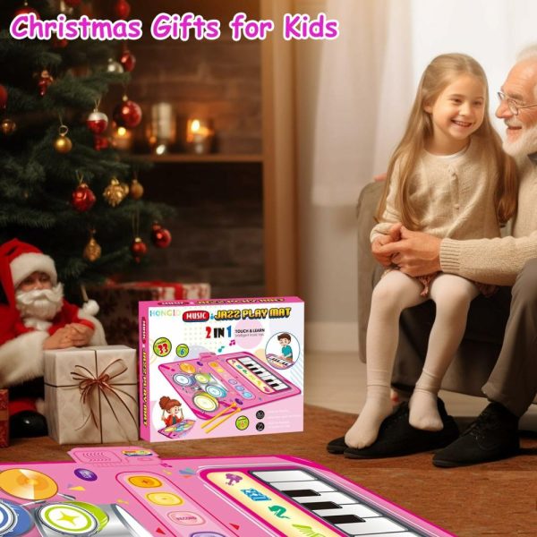 Brinquedos Musicais |   Brinquedos para Menina de 1 Ano, Tapete de Piano 2 em 1 Brinquedos Montessori para Menina de 1 a 2 Anos, Brinquedo Musical Educativo para Aniversário de 1 Ano para Meninas de 1 a 3 Anos, Presentes de Natal para Meninas Pequenas. Brinquedos Musicais Brinquedos Musicais