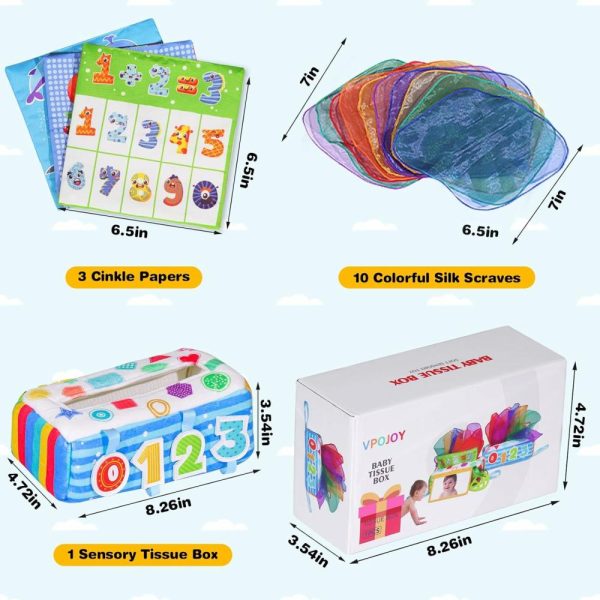 Brinquedos Musicais |   Caixa de Lenços para Bebês Brinquedo  Caixa de Lenços Macia Montessori Brinquedos para Bebês de 6 a 12 Meses  Papel Amassado em Alto Contraste Brinquedos Sensoriais com Lenços de Seda para Meninos e Meninas de 1 Ano  Presentes de Aprendizado Precoce Brinquedos Musicais Brinquedos Musicais