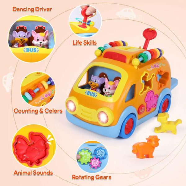 Brinquedos Musicais |   Carros de Brinquedo para Meninos de 1 Ano – Presentes para Bebês, Brinquedos para 12-18 Meses, Brinquedos Musicais de Aprendizagem para Crianças de 1 a 3 Anos, Ônibus Educativo para Bebês com Blocos de Animais – Presente de Natal e Aniversário para Meninos e Meninas de 1, 2, 3 e 4 Anos. Brinquedos Musicais Brinquedos Musicais