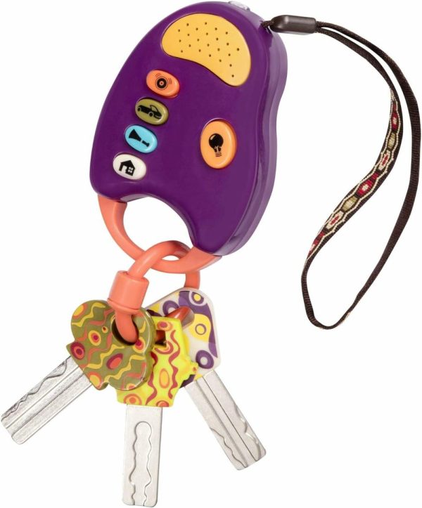 Brinquedos Musicais |   Chaves de Carro de Brinquedo – Controle Remoto com Luzes e Sons – Brinquedo Interativo para Bebês – Chaves de Faz de Conta para Bebês e Crianças – 10 Meses + – Funkeys – Roxo Brinquedos Musicais Brinquedos Musicais