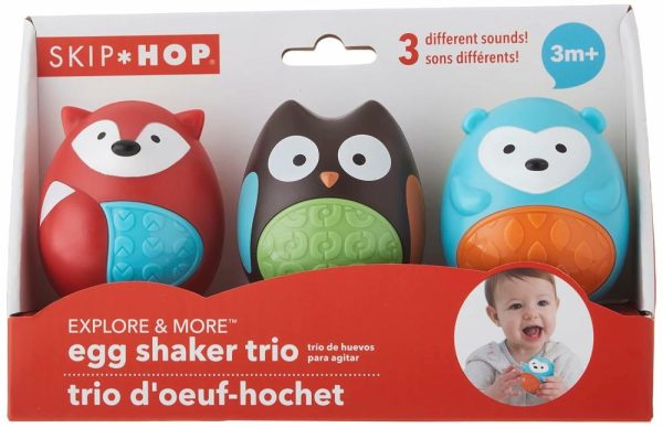 Brinquedos Musicais |   Conjunto de Brinquedos Musicais para Bebês – Trio de Maracas e Shakers em Forma de Ovo – 3 Peças Brinquedos Musicais Brinquedos Musicais