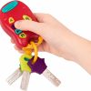 Brinquedos Musicais |   Conjunto de Chaves de Brinquedo – 3 Chaves e Controle Remoto com 4 Sons Divertidos – Lanterna Mini – Chaves de Carro de Brinquedo com Chaveiro para Bebês e Crianças Pequenas – 10 Meses + – Chaves com Luz e Som Vermelhas Brinquedos Musicais Brinquedos Musicais