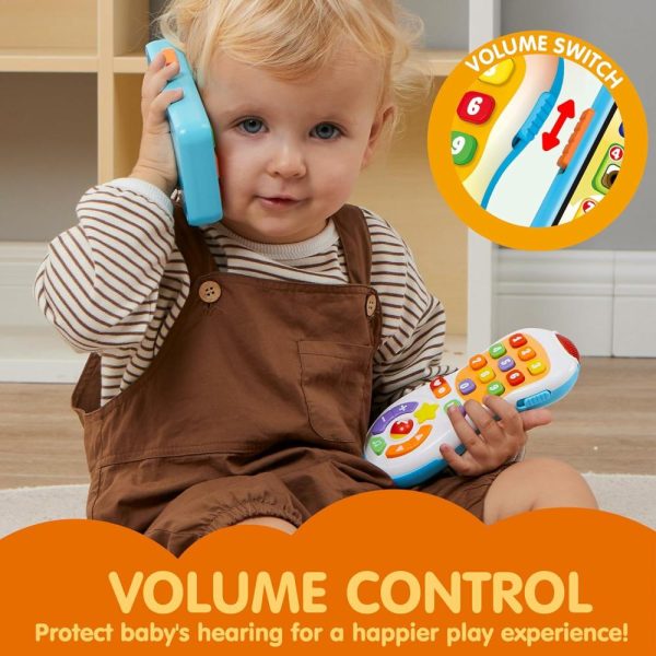 Brinquedos Musicais |   Conjunto de Telefone Brinquedo e Controle Remoto Atualizado – 90+ Músicas e Frases de Aprendizado – Brinquedos para Bebês de 6 a 12 Meses – Presentes de Aniversário para Meninas e Meninos de 1 a 3 Anos – Enchimentos de Meias para Feriados Brinquedos Musicais Brinquedos Musicais