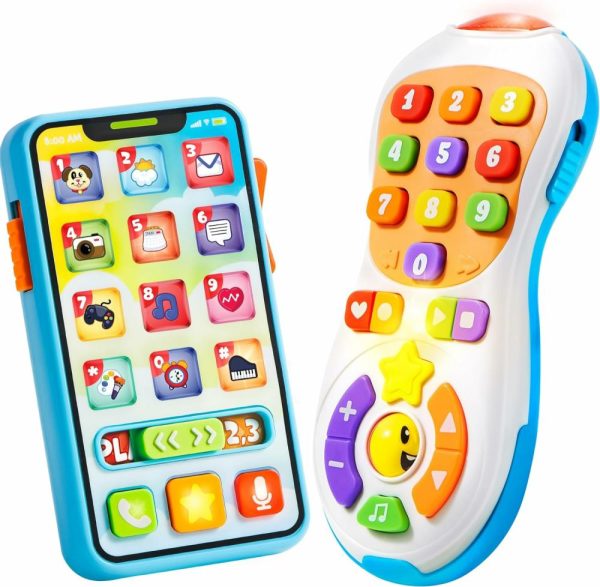 Brinquedos Musicais |   Conjunto de Telefone Brinquedo e Controle Remoto Atualizado – 90+ Músicas e Frases de Aprendizado – Brinquedos para Bebês de 6 a 12 Meses – Presentes de Aniversário para Meninas e Meninos de 1 a 3 Anos – Enchimentos de Meias para Feriados Brinquedos Musicais Brinquedos Musicais