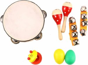 Brinquedos Musicais |   Instrumento Musical para Crianças Pequenas – Instrumentos de Percussão de Madeira – Pandeiro para Crianças e Bebês – Conjunto de Brinquedos Musicais para Meninos e Meninas Brinquedos Musicais Brinquedos Musicais