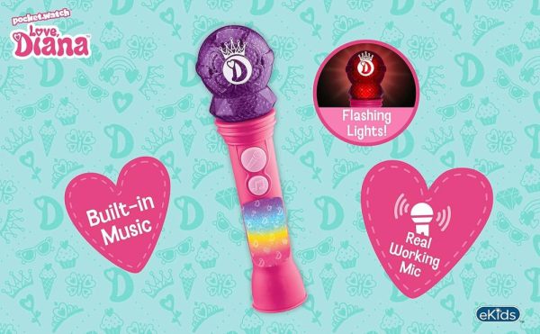 Brinquedos Musicais |   Microfone de Brinquedo Love Diana para Crianças – Brinquedo Musical para Meninas com Música Integrada – Microfone Infantil Projetado para Fãs dos Brinquedos e Presentes Love Diana Brinquedos Musicais Brinquedos Musicais