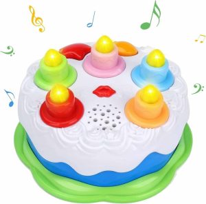 Brinquedos Musicais |   Primeiro Bolo de Aniversário Brinquedo – Brinquedo de Bolo de Aniversário para Crianças com Velas e Canções para Meninos e Meninas a Partir de 18 Meses – Presente Musical de Aniversário Brinquedos Musicais Brinquedos Musicais