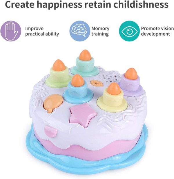 Brinquedos Musicais |   Primeiro Bolo de Aniversário Brinquedo – Brinquedos de Bolo Musical com Canto, Contagem e Velas para Soprar para Meninos e Meninas a Partir de 18 Meses – Presente de Aniversário e Natal Brinquedos Musicais Brinquedos Musicais