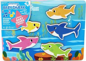 Brinquedos Musicais |   Quebra-Cabeça Musical de Madeira Baby Shark da Pinkfong – Toca a Música | Brinquedos Baby Shark | Brinquedos para Crianças | Brinquedos para Bebês | Decorações de Aniversário Baby Shark para Idades a Partir de 2 Anos Brinquedos Musicais Brinquedos Musicais