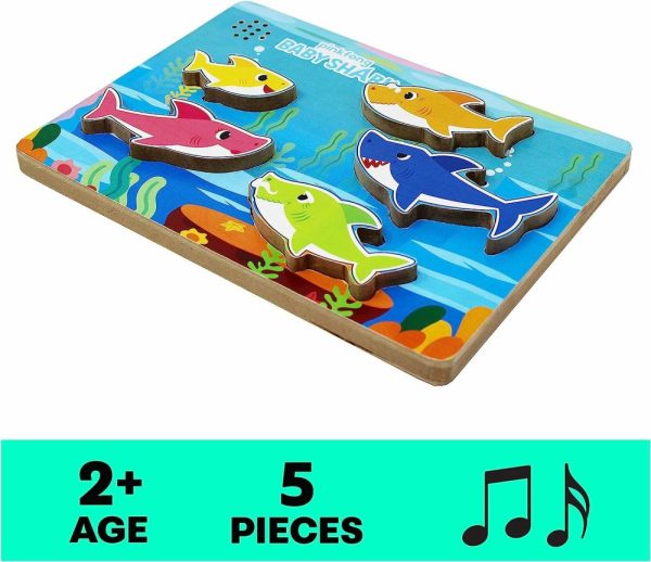 Brinquedos Musicais |   Quebra-Cabeça Musical de Madeira Baby Shark da Pinkfong – Toca a Música | Brinquedos Baby Shark | Brinquedos para Crianças | Brinquedos para Bebês | Decorações de Aniversário Baby Shark para Idades a Partir de 2 Anos Brinquedos Musicais Brinquedos Musicais