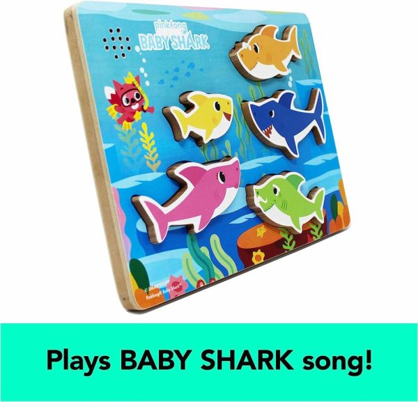 Brinquedos Musicais |   Quebra-Cabeça Musical de Madeira Baby Shark da Pinkfong – Toca a Música | Brinquedos Baby Shark | Brinquedos para Crianças | Brinquedos para Bebês | Decorações de Aniversário Baby Shark para Idades a Partir de 2 Anos Brinquedos Musicais Brinquedos Musicais