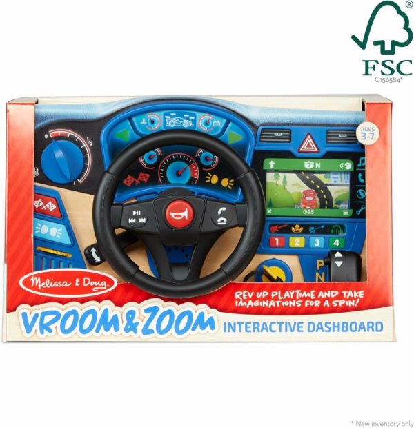 Brinquedos Musicais |   Vroom & Zoom Painel Interativo de Madeira com Volante – Brinquedo de Simulação de Direção – Certificado FSC Brinquedos Musicais Brinquedos Musicais