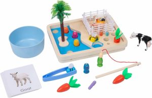 Brinquedos para Bebês e Crianças Pequenas |   Brinquedos de Animais de Fazenda – Jogo de Pesca: Conjunto de Figuras de Fazenda em Plástico Incluindo Cerca, Animais de Fazenda, Árvores, Lago de Peixes, Cenouras e Mais. Brinquedos Magnéticos de Madeira para Crianças a Partir de 3 Anos. Brinquedos para Bebês e Crianças Pequenas Brinquedos para Bebês e Crianças Pequenas