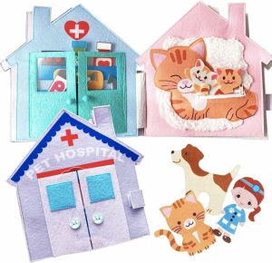 Brinquedos para Bebês e Crianças Pequenas |   Livro Silencioso Infantil (Hospital de Animais), Livro Silencioso para Crianças – Livro de Atividades para Meninos e Meninas de 3 Anos – Brinquedo de Viagem, Melhor Presente dos Avós para Crianças Pequenas Brinquedos para Bebês e Crianças Pequenas Brinquedos para Bebês e Crianças Pequenas