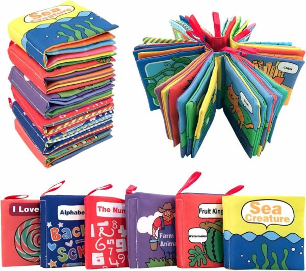 Brinquedos para Bebês e Crianças Pequenas |   Livros de Tecido Macio para Bebês, Crianças e Infantes – Vamos Aprender Juntos – Brinquedo Educativo para Meninos e Meninas – Presente para Chá de Bebê – Pacote com 6 Brinquedos para Bebês e Crianças Pequenas Brinquedos para Bebês e Crianças Pequenas