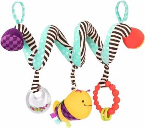 Brinquedos para Cadeira de Carro e Carrinho de Bebê |   B. Bebê – Envoltório de Movimento – Brinquedo para Bebê – Brinquedo para Cadeira de Carro, Carrinho e Berço – Espiral com 3 Brinquedos Suspensos – Chocalho, Abelha de Pelúcia e Mordedor – Brinquedo Envolvente para Bebês – 0 Meses + Brinquedos para Cadeira de Carro e Carrinho de Bebê Brinquedos para Cadeira de Carro e Carrinho de Bebê