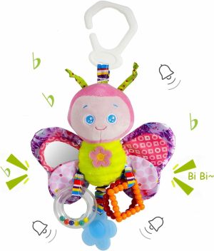 Brinquedos para Cadeira de Carro e Carrinho de Bebê |   Brinquedo de Carrinho de Bebê e Brinquedo de Assento de Carro para Bebês com Chocalho de Dentição, Brinquedos Pendurados para Carrinho, Brinquedos de Pelúcia Macios para Bebês Meninos e Meninas de 3 a 12 Meses Brinquedos para Cadeira de Carro e Carrinho de Bebê Brinquedos para Cadeira de Carro e Carrinho de Bebê