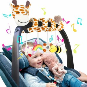 Brinquedos para Cadeira de Carro e Carrinho de Bebê |   Brinquedos de Assento de Carro em Espiral para Girafa 0-6 Meses | Brinquedos de Atividade para Bebês em Carrinho | Brinquedos Suspensos para Assento de Carro | Inclui Chocalhos de Abelha | Espelho de Flor | Nuvem Arco-Íris | Bibi Estrela | Presentes para Amantes de Bebês Brinquedos para Cadeira de Carro e Carrinho de Bebê Brinquedos para Cadeira de Carro e Carrinho de Bebê