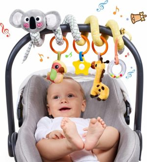 Brinquedos para Cadeira de Carro e Carrinho de Bebê |   Brinquedos de Carro Espiral para Bebês – Brinquedos para 0 a 12 Meses – Brinquedo de Carrinho de Bebê para Recém-Nascidos – Brinquedos Pendurados com Chocalho e Mordedor Brinquedos para Cadeira de Carro e Carrinho de Bebê Brinquedos para Cadeira de Carro e Carrinho de Bebê