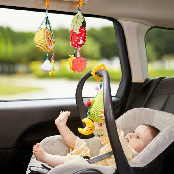 Brinquedos para Cadeira de Carro e Carrinho de Bebê |   Brinquedos para Bebês de 3 a 12 Meses, Chocalhos de Frutas Pendentes: Abacate, Banana, Laranja e Morango, Brinquedos Móveis para Carrinho, Chocalhos Macios e Peludos para Meninos e Meninas, Presentes de Natal, Pacote com 4 Unidades Brinquedos para Cadeira de Carro e Carrinho de Bebê Brinquedos para Cadeira de Carro e Carrinho de Bebê