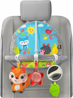 Brinquedos para Cadeira de Carro e Carrinho de Bebê |   Brinquedos para Bebês no Carro – Brinquedo para Cadeirinha de Carro com Dupla Face e Espelho para Bebês Meninas e Meninos a Partir de 0 Meses – Azul Brinquedos para Cadeira de Carro e Carrinho de Bebê Brinquedos para Cadeira de Carro e Carrinho de Bebê