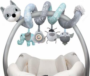 Brinquedos para Cadeira de Carro e Carrinho de Bebê |   Brinquedos para Bebês no Carro – Brinquedos para Recém-Nascidos – Brinquedos para Carrinho – Brinquedos para Bebês de 0 a 3 Meses – Brinquedos Infantis de 0 a 6 Meses – Brinquedos Espirais para Bebês para Cadeira de Carro, Carrinho e Berço com Música e Chocalho – Brinquedos para Bebês de 0, 3, 6, 9 e 12 Meses para Meninos e Meninas. Brinquedos para Cadeira de Carro e Carrinho de Bebê Brinquedos para Cadeira de Carro e Carrinho de Bebê