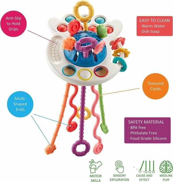 Brinquedos para Cadeira de Carro e Carrinho de Bebê |   Brinquedos Sensoriais Montessori para Bebês – Brinquedos de Viagem para Crianças – Atividades Educativas de Aprendizagem – Presentes para Meninos e Meninas de 6, 9, 12 e 18 Meses, 1, 2 e 3 Anos – Brinquedos para Bebês em Aniversários Brinquedos para Cadeira de Carro e Carrinho de Bebê Brinquedos para Cadeira de Carro e Carrinho de Bebê