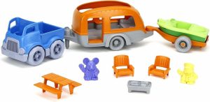 Brinquedos para Cadeira de Carro e Carrinho de Bebê |   Conjunto de Camper Rv Azul/Laranja – 10 Peças de Brinquedo de Faz de Conta para Crianças – Desenvolvimento de Habilidades Motoras. Sem BPA, Ftalatos e PVC. Lavável na Máquina de Lavar Louça, Feito de Plástico Reciclado, Fabricado nos EUA. Brinquedos para Cadeira de Carro e Carrinho de Bebê Brinquedos para Cadeira de Carro e Carrinho de Bebê