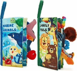 Brinquedos para Cadeira de Carro e Carrinho de Bebê |   Livros para Bebês de 0 a 6 Meses – 2 Peças de Brinquedos para Bebês de 0 a 6 Meses – Brinquedos para Bebês de 6 a 12 Meses – Livros Tácteis para Hora da Barriguinha – Presentes para Meninos de Bebê – Brinquedos para Bebês de 3, 6 e 9 Meses Brinquedos para Cadeira de Carro e Carrinho de Bebê Brinquedos para Cadeira de Carro e Carrinho de Bebê