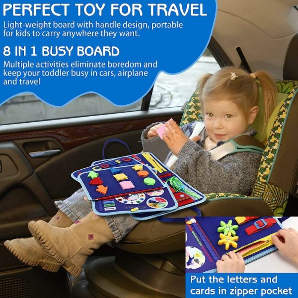 Brinquedos para Cadeira de Carro e Carrinho de Bebê |   Tabuleiro Sensorial Montessori para Crianças de 1 a 4 Anos – Brinquedos Educativos para Desenvolvimento de Habilidades Motoras Finas – Presentes para Meninas e Meninos – Brinquedos de Viagem para Avião e Carro Brinquedos de Desenvolvimento e Atividade para Bebês Brinquedos para Cadeira de Carro e Carrinho de Bebê