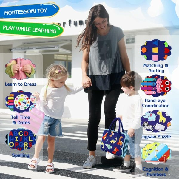 Brinquedos para Cadeira de Carro e Carrinho de Bebê |   Tabuleiro Sensorial Montessori para Crianças de 1 a 4 Anos – Brinquedos Educativos para Desenvolvimento de Habilidades Motoras Finas – Presentes para Meninas e Meninos – Brinquedos de Viagem para Avião e Carro Brinquedos de Desenvolvimento e Atividade para Bebês Brinquedos para Cadeira de Carro e Carrinho de Bebê