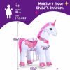 Cavalos de balanço e animais |   Cavalinho de Balanço Unicornio Rosa para Meninas – Modelo Essencial E com Freio (Altura de 90 cm/ Tamanho 4 para Idades de 4 a 8 Anos) – Brinquedos de Animais de Montar – Pônei de Pelúcia E412 Cavalos de balanço e animais Cavalos de balanço e animais