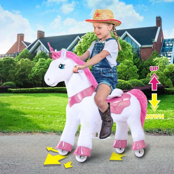 Cavalos de balanço e animais |   Cavalinho de Balanço Unicornio Rosa para Meninas – Modelo Essencial E com Freio (Altura de 90 cm/ Tamanho 4 para Idades de 4 a 8 Anos) – Brinquedos de Animais de Montar – Pônei de Pelúcia E412 Cavalos de balanço e animais Cavalos de balanço e animais