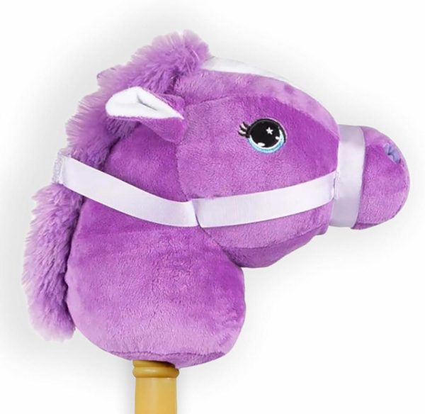 Cavalos de Pau |   Bastão Musical Animal – Cavalo Roxo e Branco – Botão Musical Bastão Resistente em Duas Peças com Cabeça de Animal de Pelúcia Colorida – Brinquedo para Crianças a Partir de 3 Anos Cavalos de Pau Cavalos de Pau