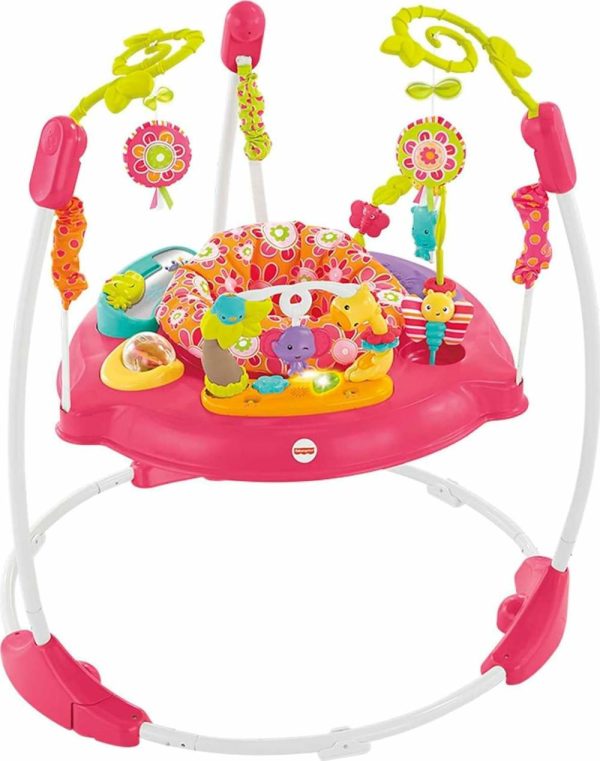 Centros de Atividades |   Centro de Atividades Jumperoo Bouncer Pink Petals com Música, Luzes, Sons e Brinquedos de Desenvolvimento Centros de Atividades Centros de Atividades