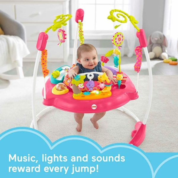 Centros de Atividades |   Centro de Atividades Jumperoo Bouncer Pink Petals com Música, Luzes, Sons e Brinquedos de Desenvolvimento Centros de Atividades Centros de Atividades