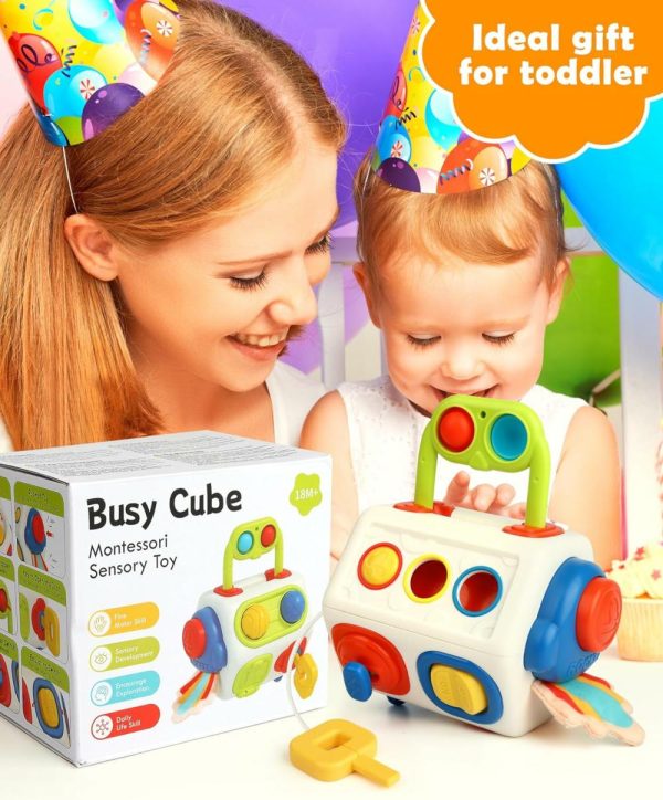 Centros de Atividades |   Cubo Ativo para Bebês e Crianças – Atividades Sensorial Montessori – Quadro Ativo 10 em 1 – Cubo Anti-estresse para Autismo – Brinquedos de Aprendizagem para Viagem – Presentes para Bebês no Natal Centros de Atividades Centros de Atividades