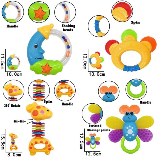 Chocalhos e Anéis de Pelúcia |   Brinquedos para Bebês 0-6 Meses | Brinquedos para Bebês 0-3 Meses | Chocalhos para Bebês | Conjunto de Chocalho e Mordedor com Caixa de Armazenamento | Chocalhos Musicais para Recém-Nascidos | Presentes para Meninos e Meninas | Conjunto com o Primeiro Chocalho e Mordedor do Bebê (11 Peças) Chocalhos e Anéis de Pelúcia Chocalhos e Anéis de Pelúcia