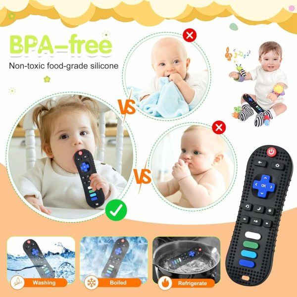 Chocalhos e Anéis de Pelúcia |   Brinquedos para Bebês de 6 a 12 Meses – Brinquedos de Silicone Macios para Dentição, Meias de Pulso, Chocalho para Bebês de 0 a 6 Meses, Chupeta em Forma de Controle Remoto, Mordedores para Crianças Pequenas Meninos e Meninas (Preto) Chocalhos e Anéis de Pelúcia Chocalhos e Anéis de Pelúcia