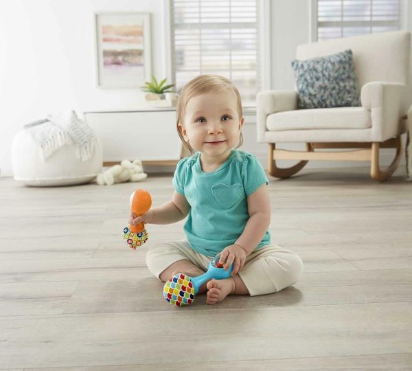 Chocalhos e Anéis de Pelúcia |   Brinquedos para Bebês Fisher-Price – Chocalho e Maracas – Conjunto com 2 Instrumentos Musicais Macios para Bebês a Partir de 3 Meses – Azul e Laranja Chocalhos e Anéis de Pelúcia Chocalhos e Anéis de Pelúcia