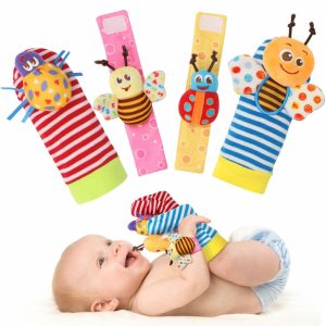 Chocalhos e Anéis de Pelúcia |   Chocalhos para Bebês de 0 a 12 Meses – Brinquedos para Meninas e Meninos de 3 a 6 Meses – Brinquedos para Mãos e Pés de Recém-Nascidos de 0 a 9 Meses – Conjunto de Presentes para Chá de Bebê com Meias e Chocalho para Pulso Chocalhos e Anéis de Pelúcia Chocalhos e Anéis de Pelúcia